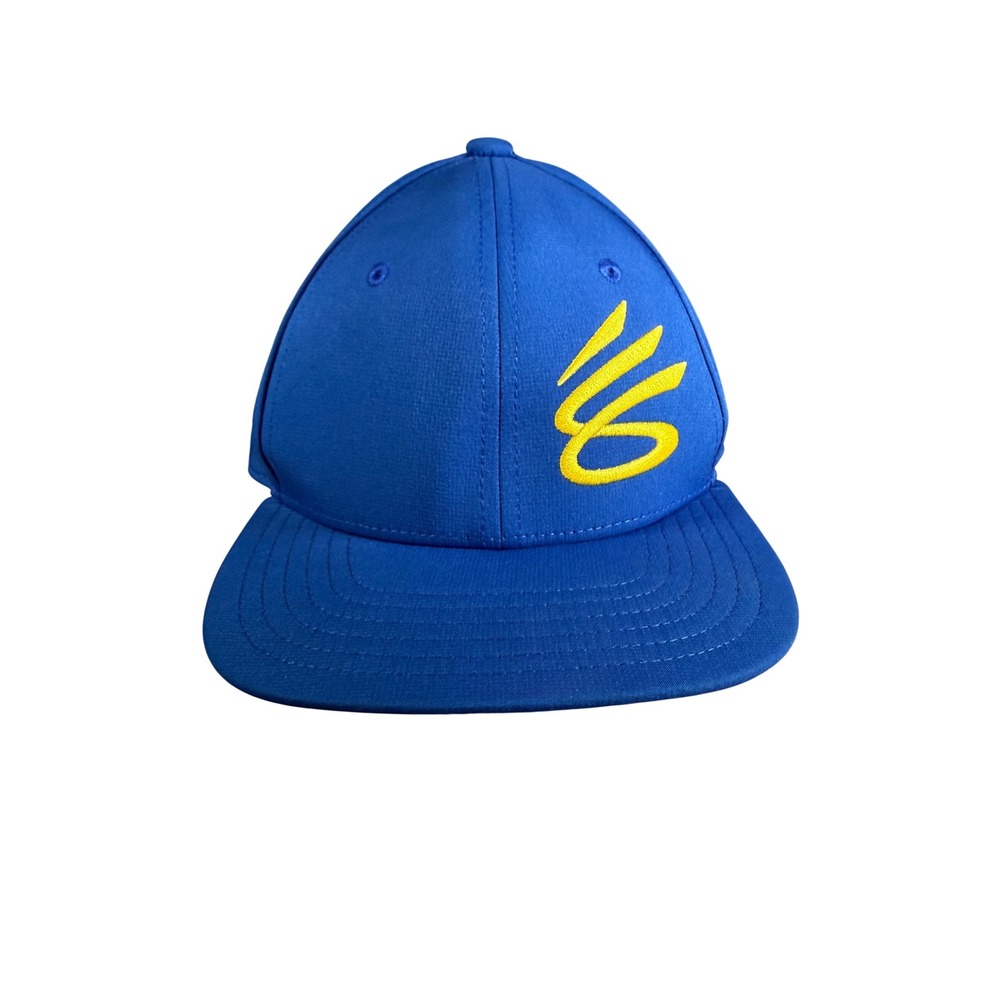 Under Armour Curry Brand Hat Youth OSFA Blue Yellow Snapback Flat Brim Cap